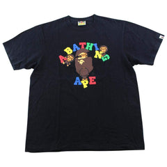 Bape Primary Colour College Logo Tee Black