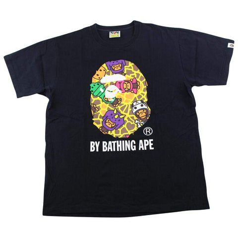 Bape Baby Milo Dinosaur Big Ape Logo tee Black