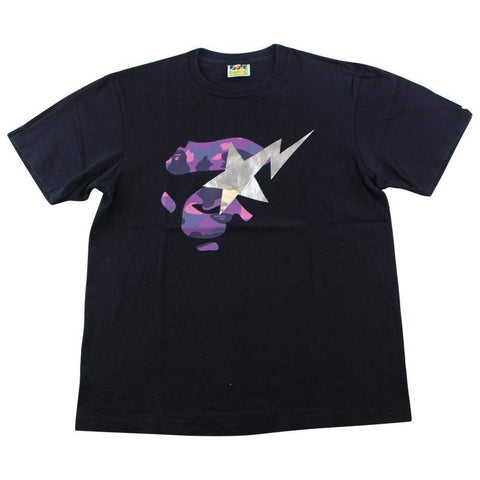 T-shirt Bape Purple Camo Ape Face Noir