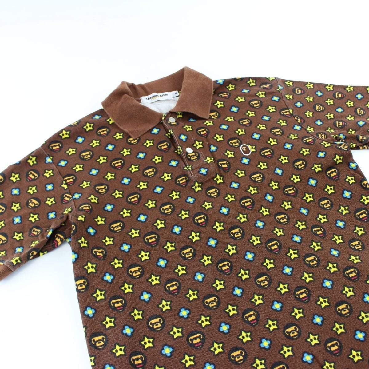 Bape Baby Milo Star Monogram Polo Shirt Brown - SaruGeneral