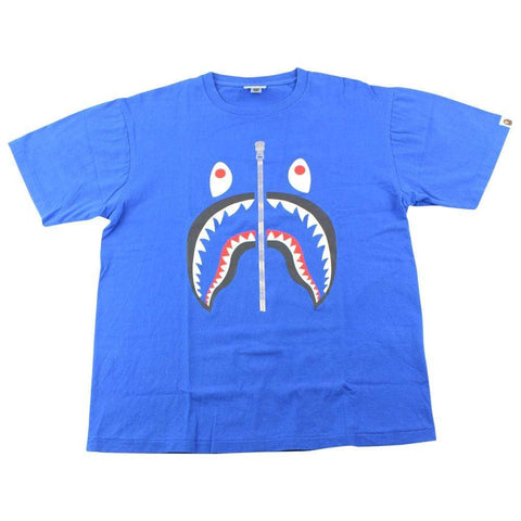 Bape Black Shark Face Tee Blue