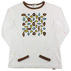 Bape Baby Milo Distorted Pattern LS Blanc