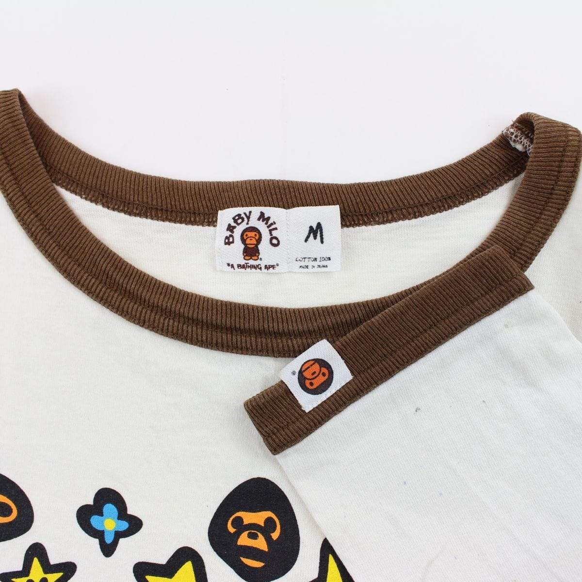 Bape Baby Milo Distorted Pattern LS White - SaruGeneral