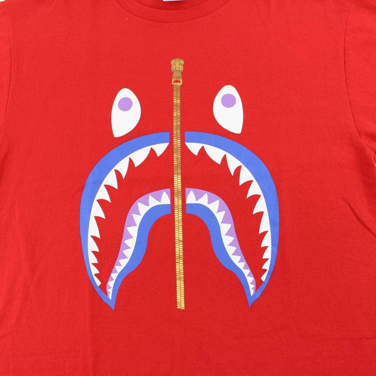 Bape Blue Shark Face Tee Red - SaruGeneral