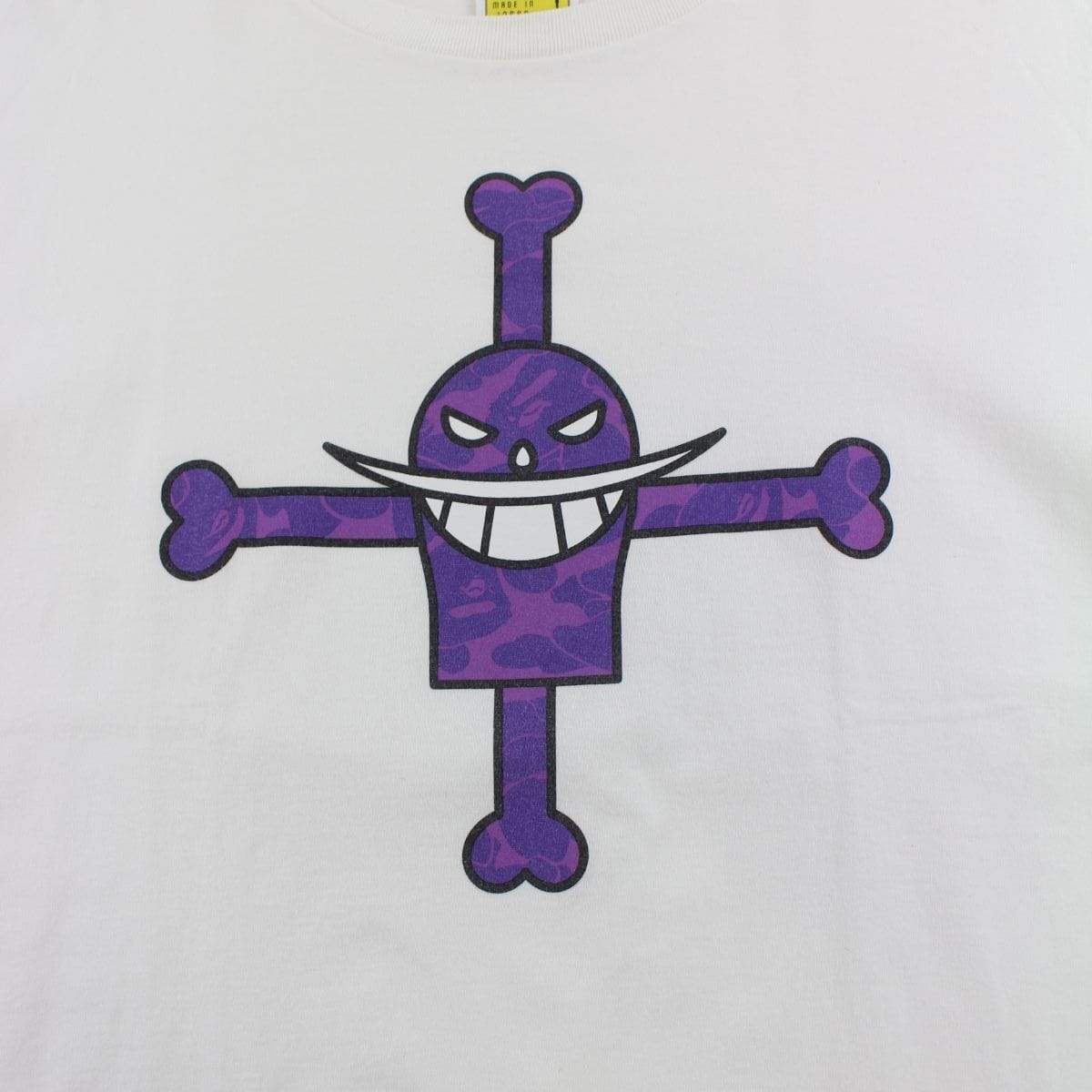 Bape x One Piece Purple Camo whitebeard Tee White - SaruGeneral