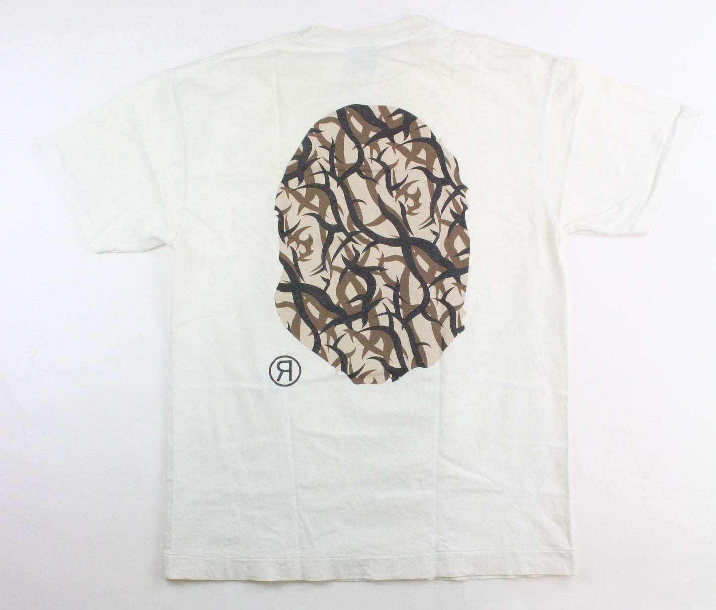 Bape Brown Toxic Camo Big Ape Logo Tee White - SaruGeneral