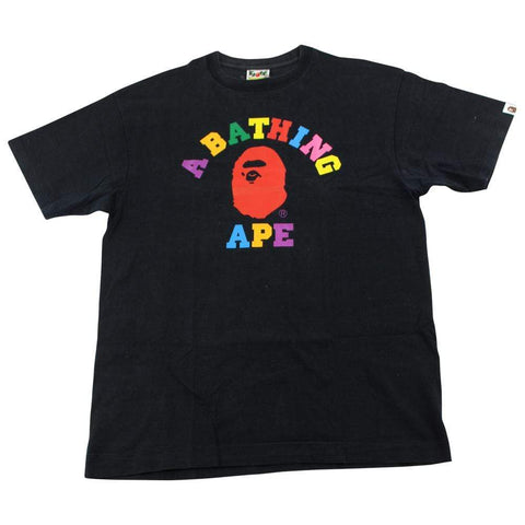 Bape Multicolour College Logo Tee Black