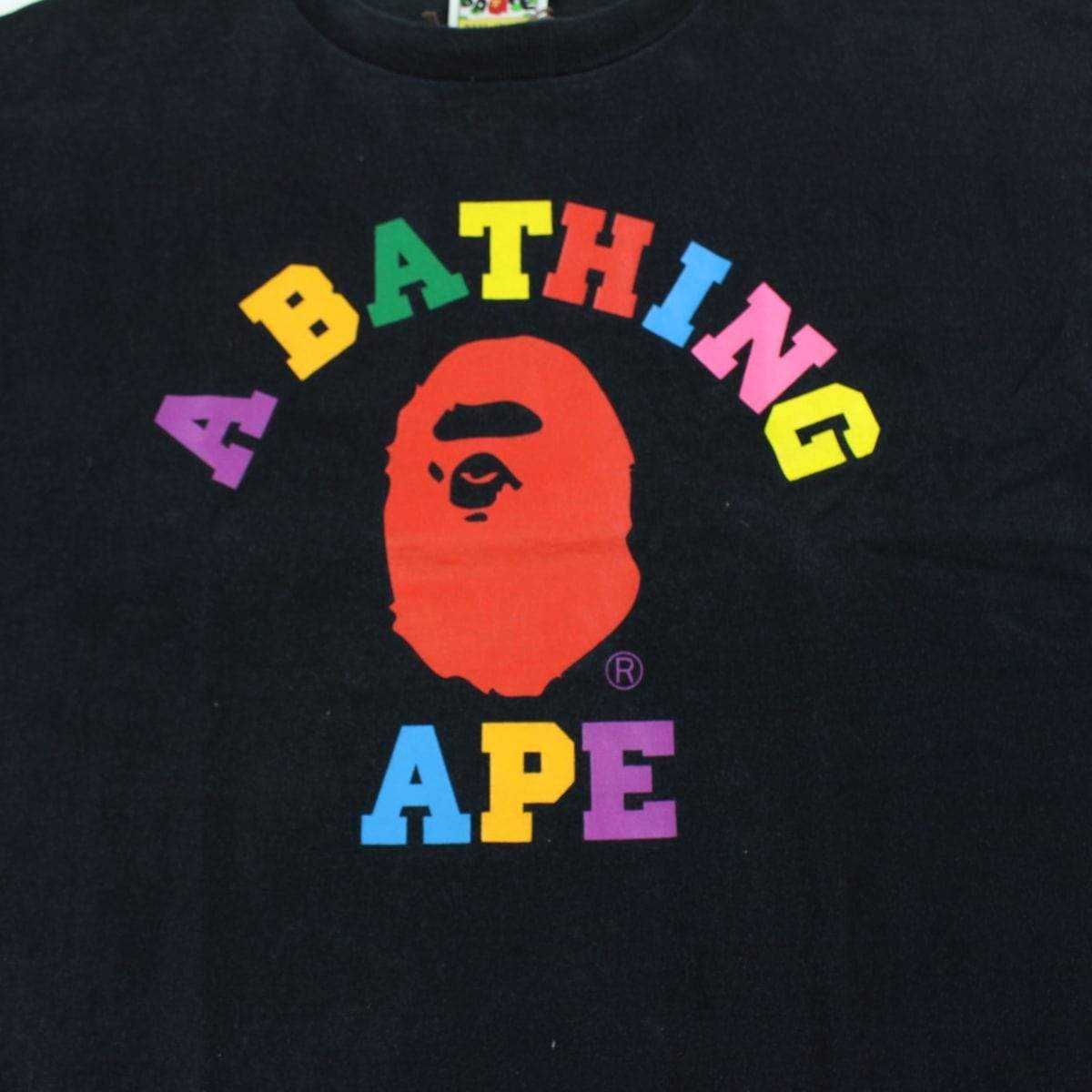 Bape Multicolour College Logo Tee Black - SaruGeneral