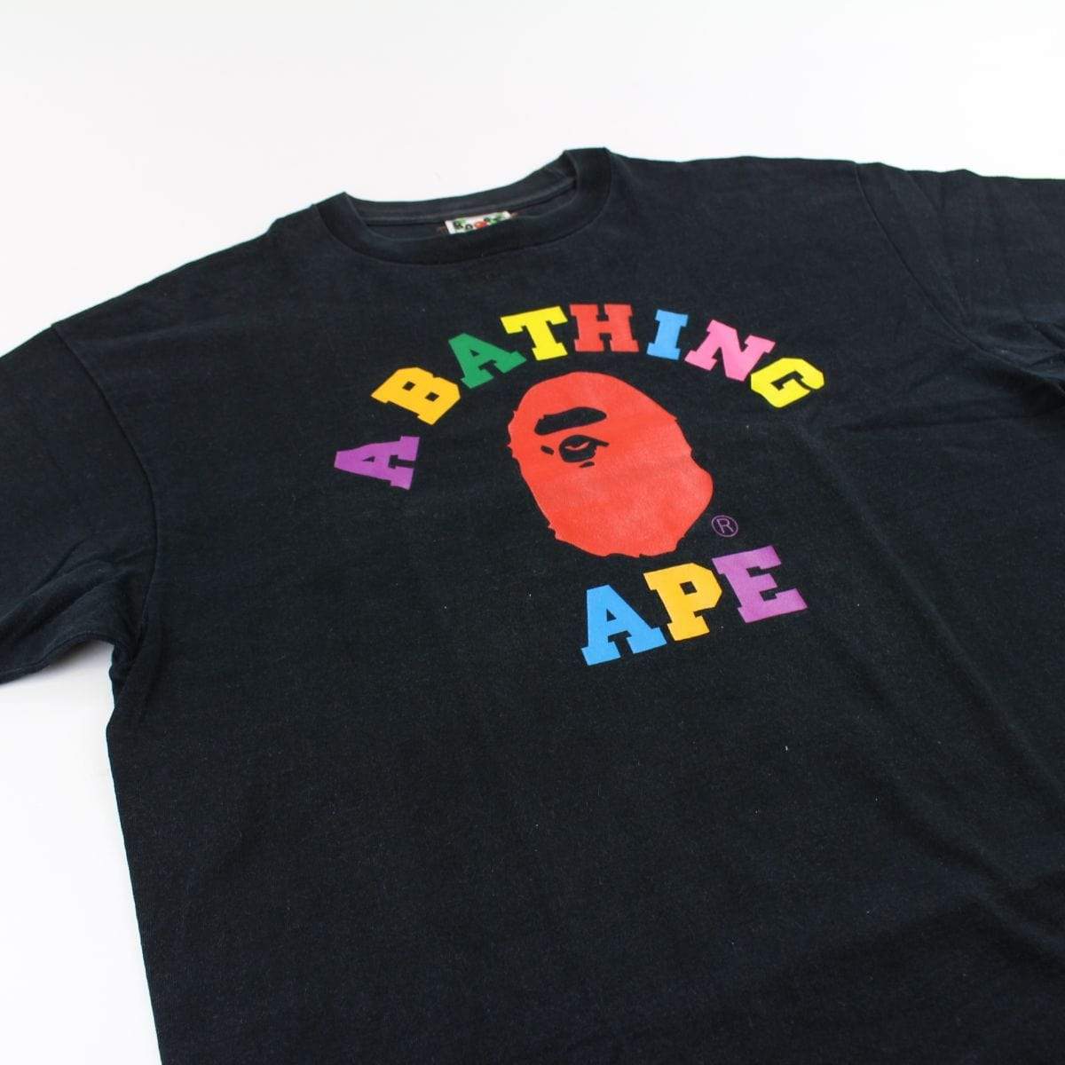 Bape Multicolour College Logo Tee Black - SaruGeneral