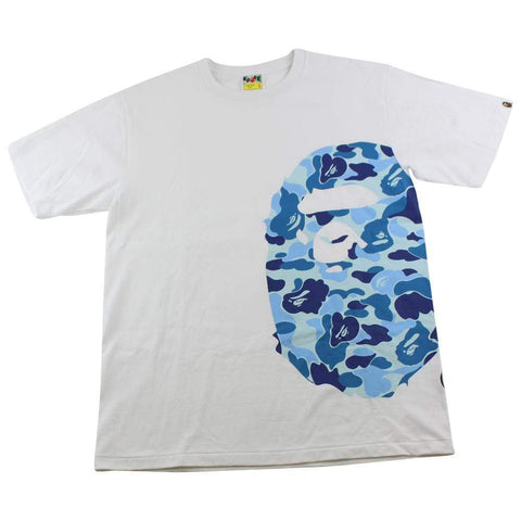 Bape abc Blue Camo Side Big Ape Logo Tee White