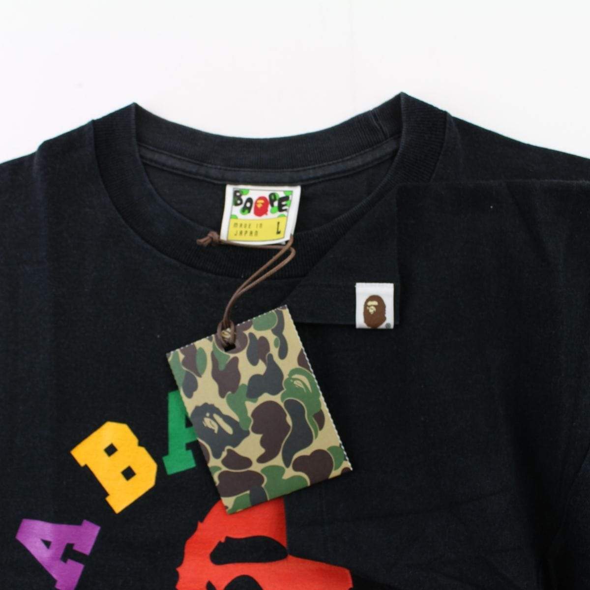 Bape Multicolour College Logo Tee Black - SaruGeneral