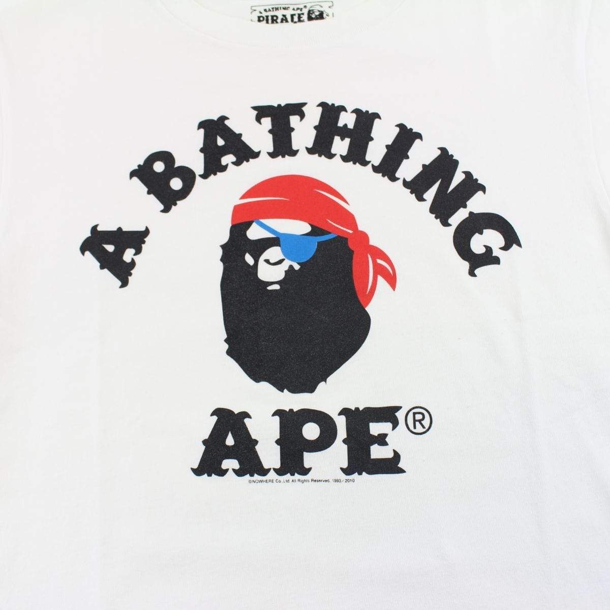 Bape pirate store college logo tee white - SaruGeneral