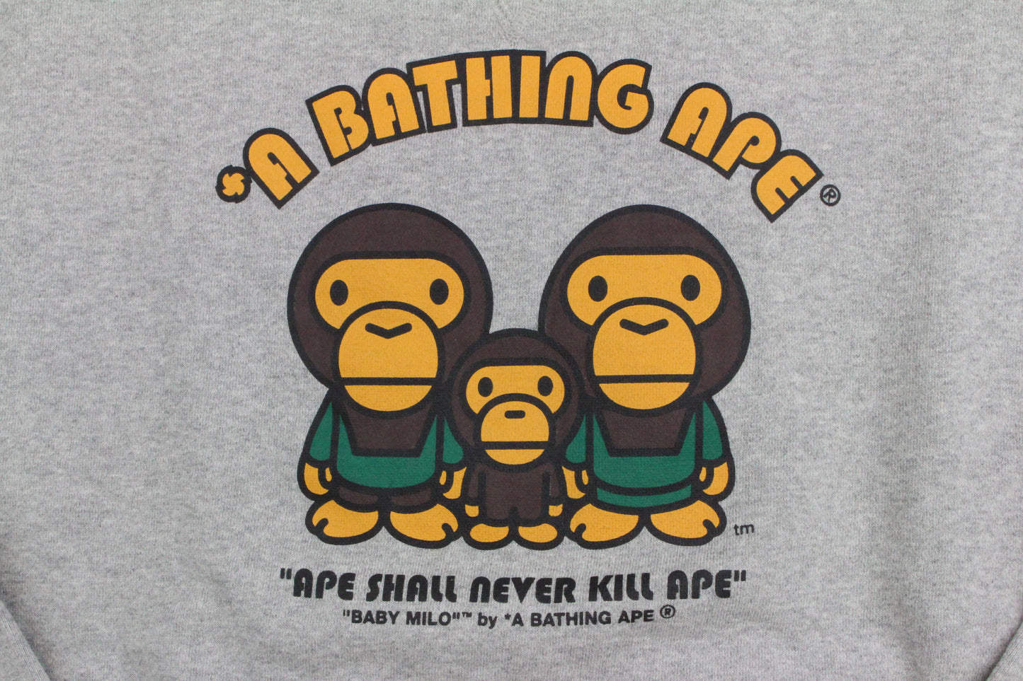 Bape Baby Milo Generals Crewneck Grey - SaruGeneral