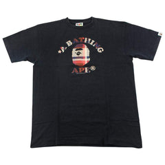 Bape Plaid College Logo Tee Black