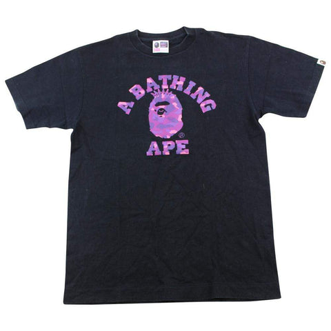T-shirt Bape Purple Camo NYC College avec logo noir