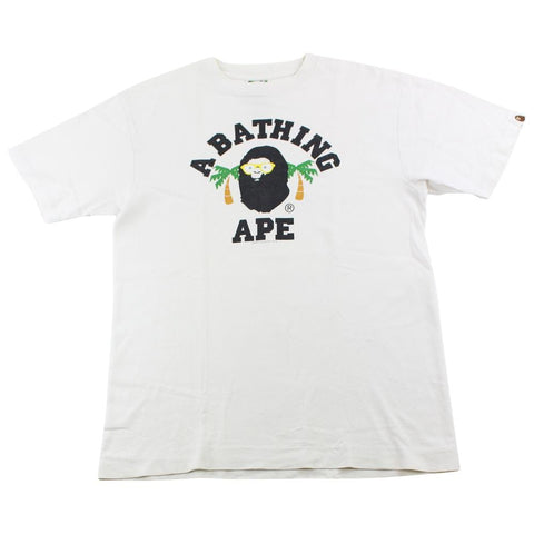 Bape Black swarkovski Palm Tree Tee White