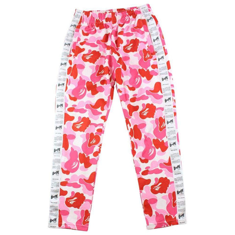 Bape Pink Camo track pants