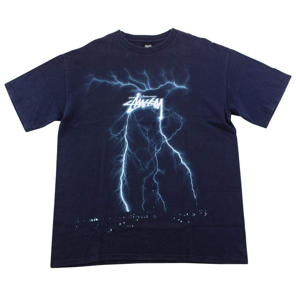 Stussy Lightning Logo Tee Navy - SaruGeneral