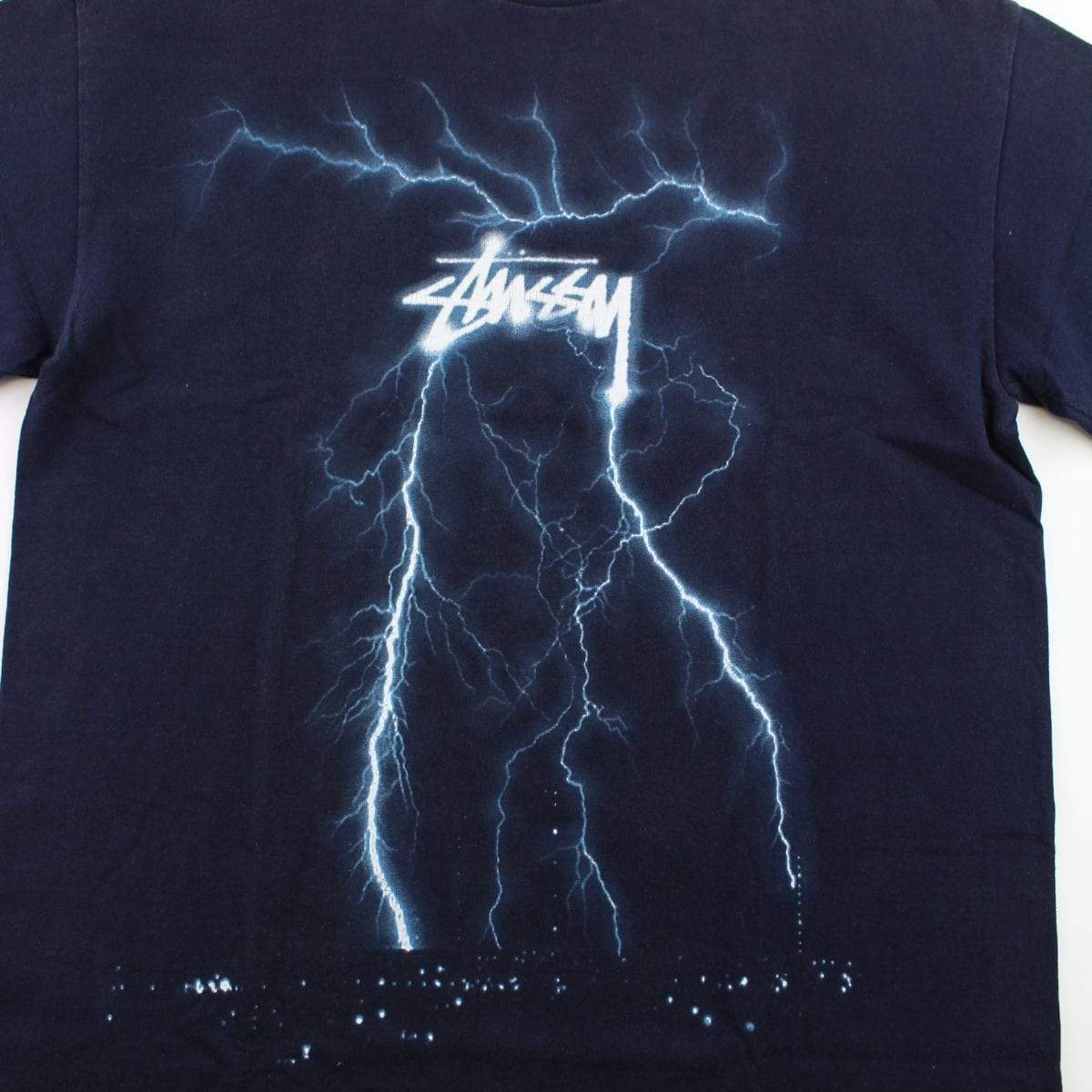 Stussy Lightning Logo Tee Navy - SaruGeneral