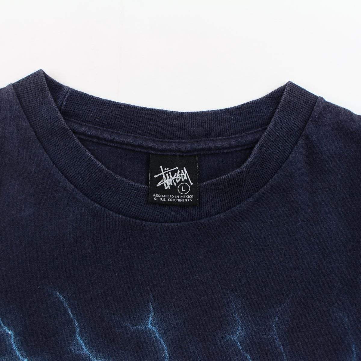 Stussy Lightning Logo Tee Navy - SaruGeneral