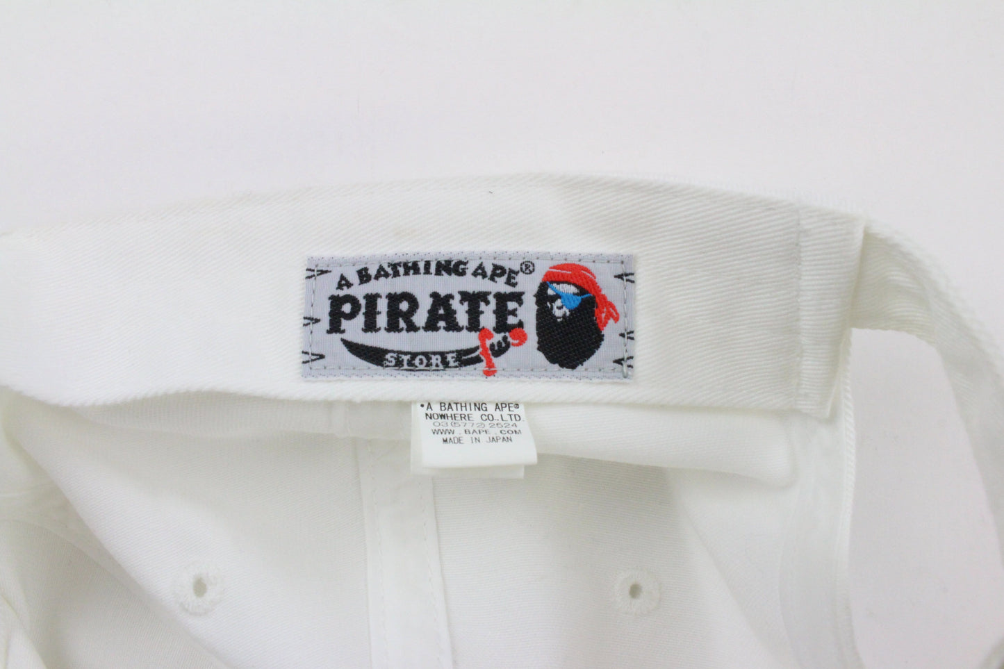 Bape Pirate Store Crossbones Cap White - SaruGeneral