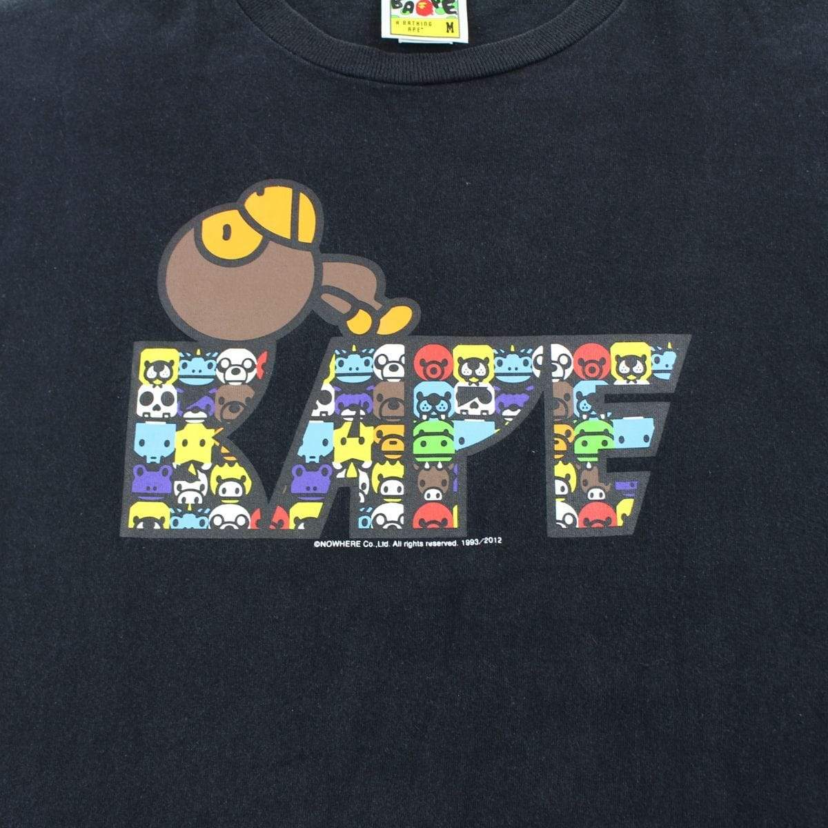 Bape Milo Animals Text Tee Black - SaruGeneral