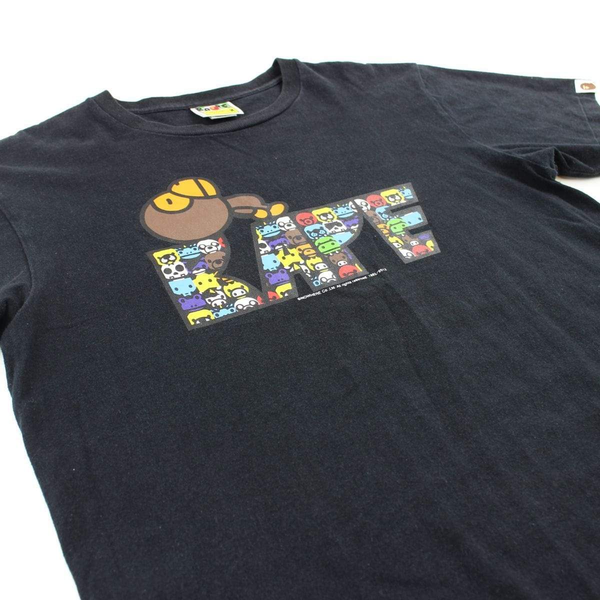 Bape Milo Animals Text Tee Black - SaruGeneral