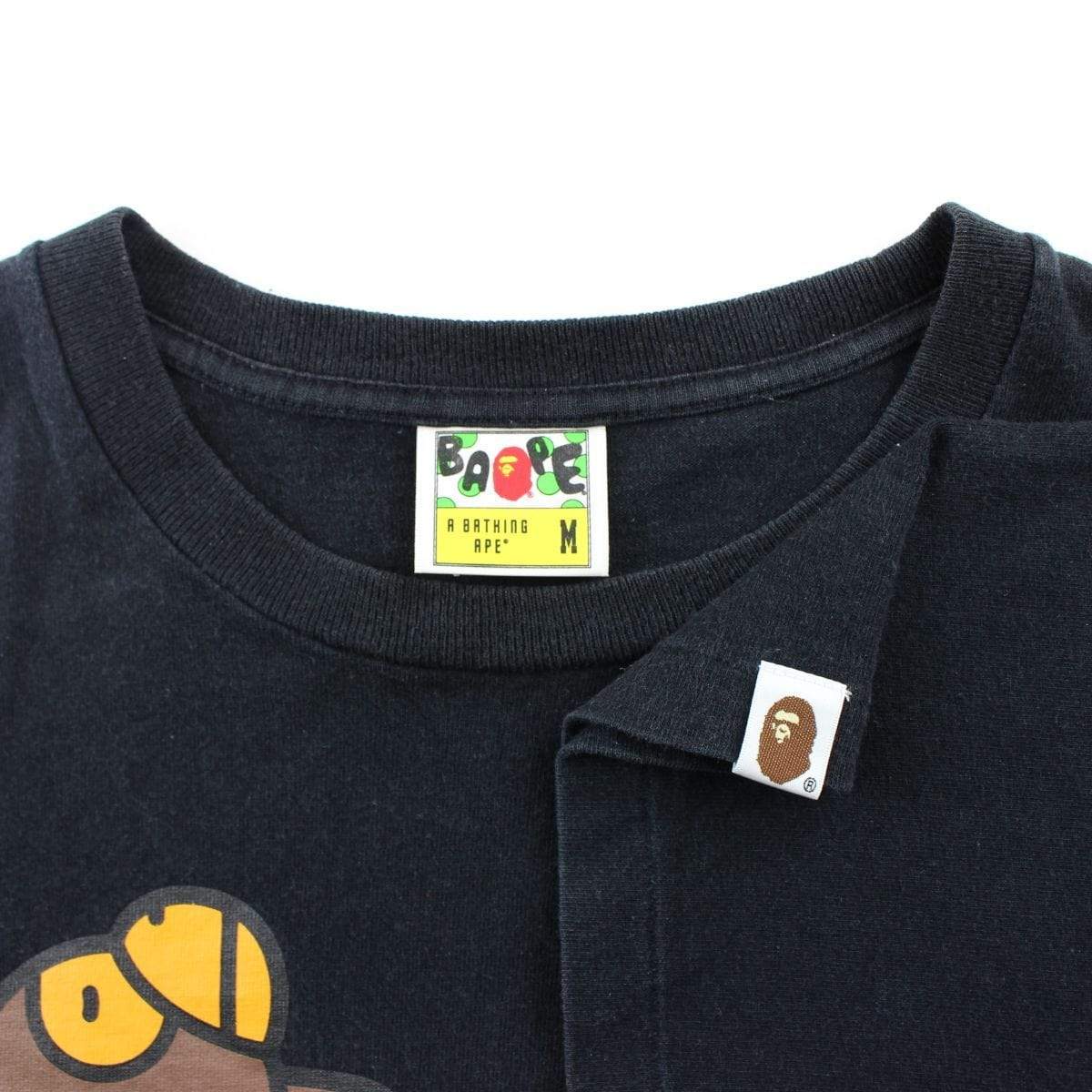 Bape Milo Animals Text Tee Black - SaruGeneral