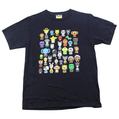 Bape Baby Milo Animal Figures Tee Black