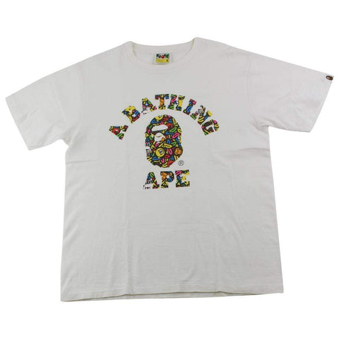 Bape Baby Milo Banana Camo College Logo Tee White