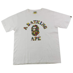 T-shirt Bape Baby Milo Banana Camo College Logo Blanc