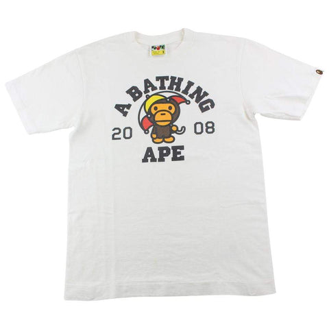 Bape Baby Milo Umbrella college Tee White