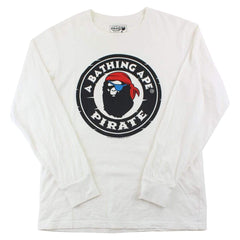 Bape Pirate Store Circle Logo LS White