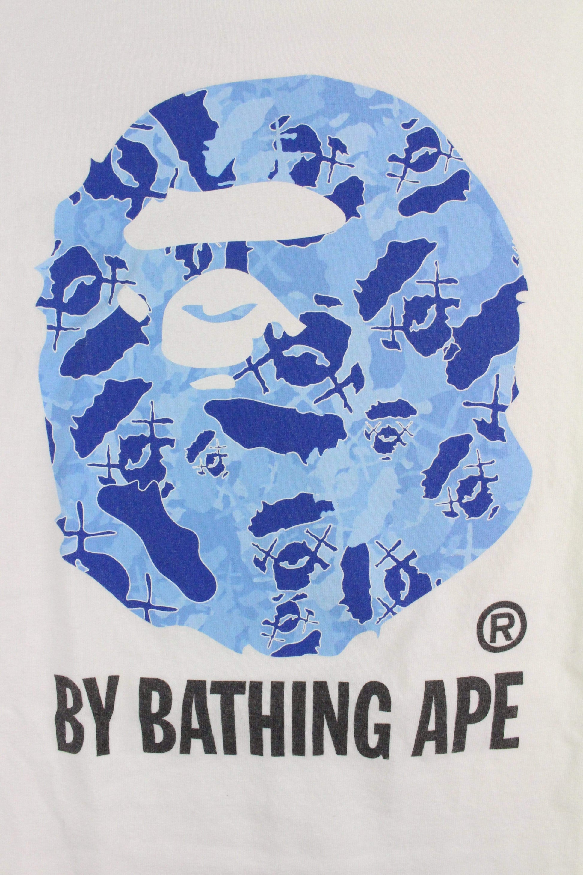 Bape x Kaws Blue Big Ape Tee White - SaruGeneral