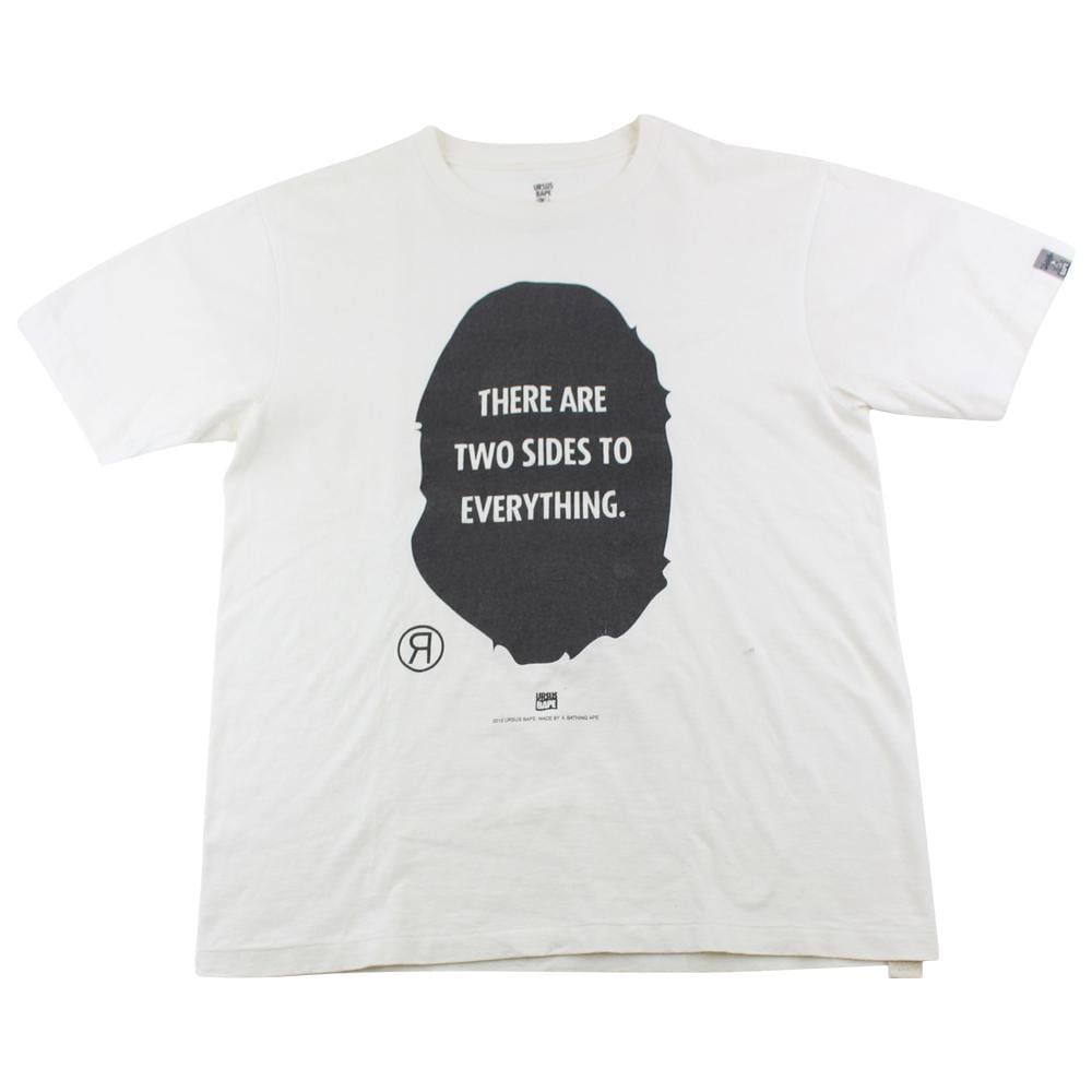 Bape Ursus Two Sides Big Ape Logo Tee White - SaruGeneral