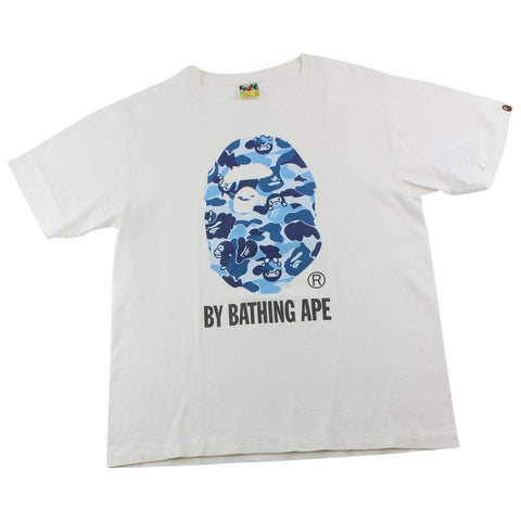 Bape ABC Blue Milo Camo Big Ape Logo Tee White