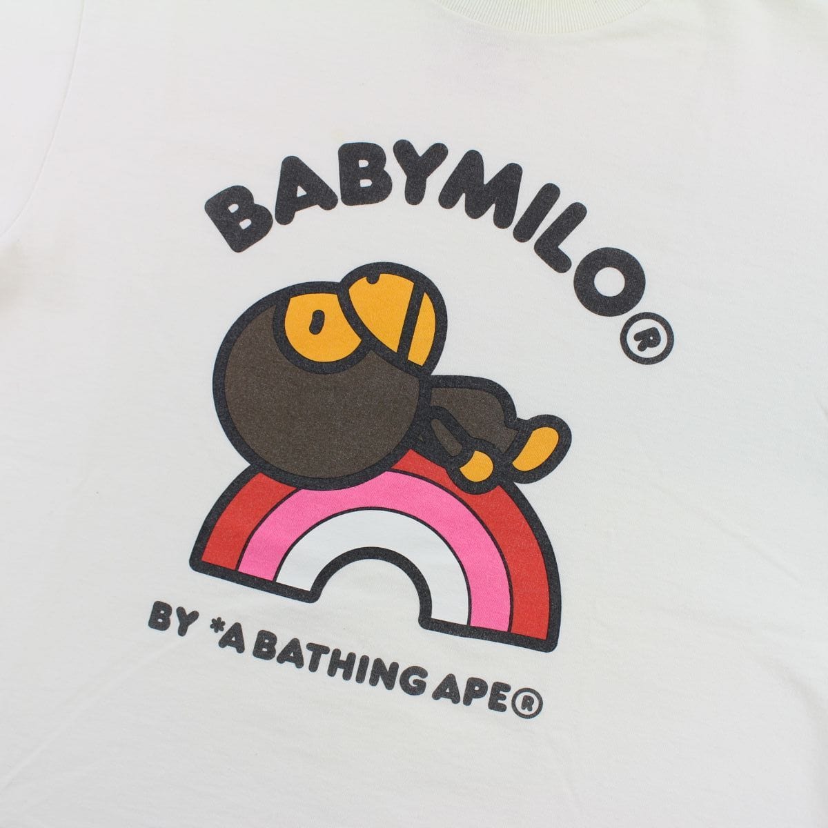 bape milo pink rainbow tee white - SaruGeneral