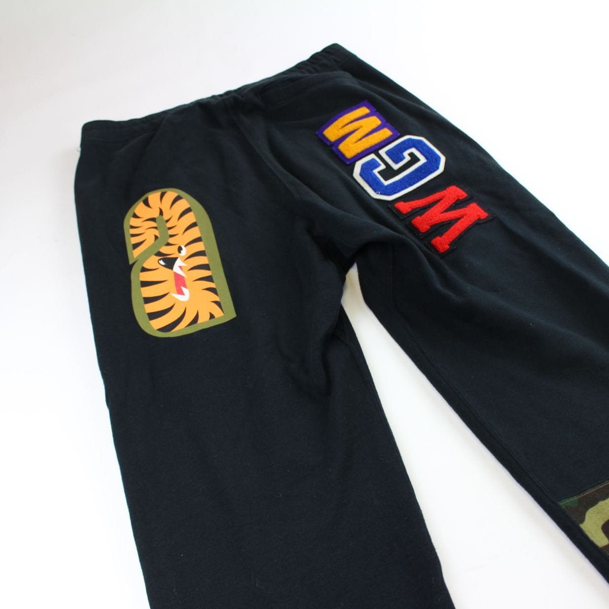 Bape green camo Shark Face WGM Joggers Black - SaruGeneral