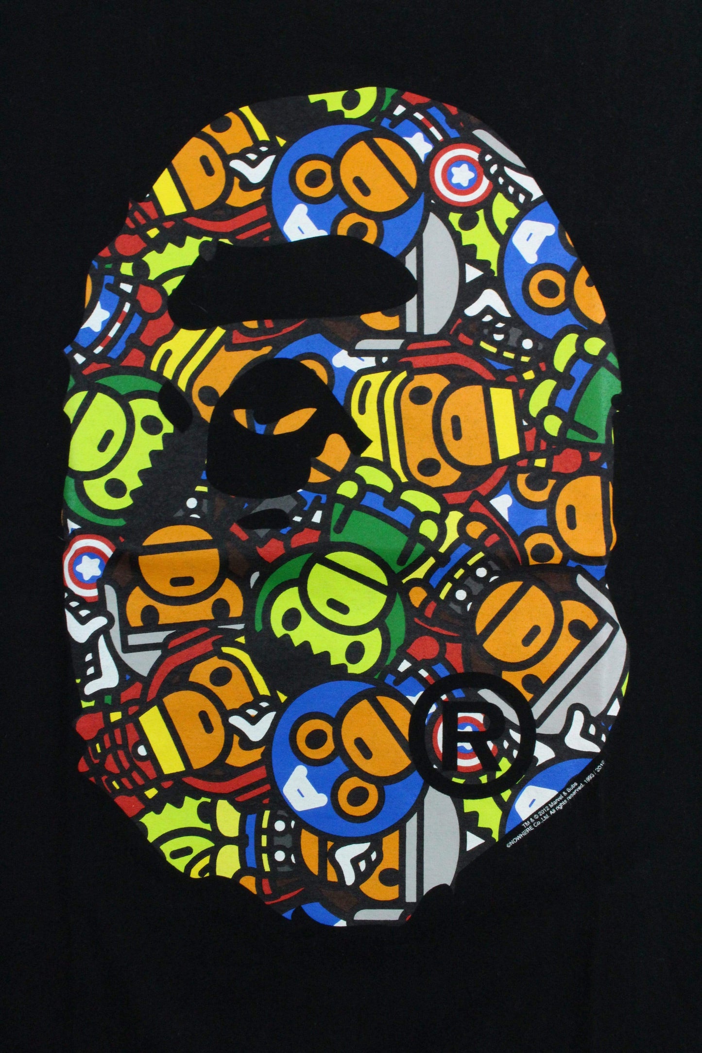 Bape x Marvel Avengers Big Ape Logo Tee Black - SaruGeneral