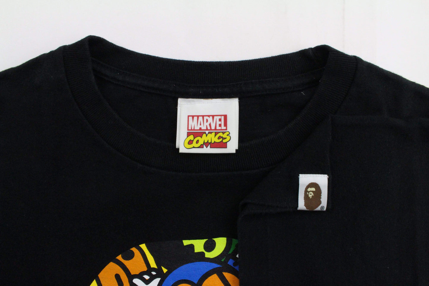 Bape x Marvel Avengers Big Ape Logo Tee Black - SaruGeneral