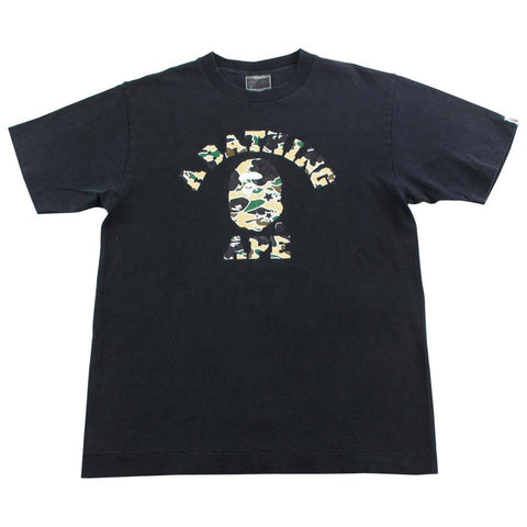 Bape 1st Yellow Psyche Camo College Logo Tee Black