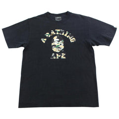 T-shirt Bape 1st Yellow Psyche Camo College Logo Noir