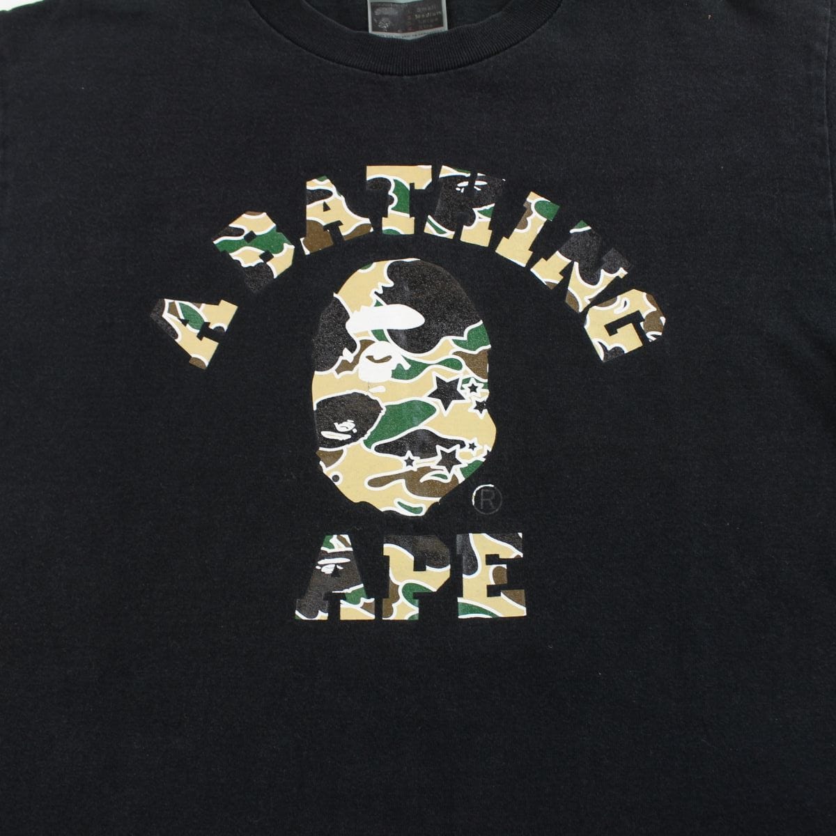 Bape 1st Yellow Psyche Camo College Logo Tee Black - SaruGeneral