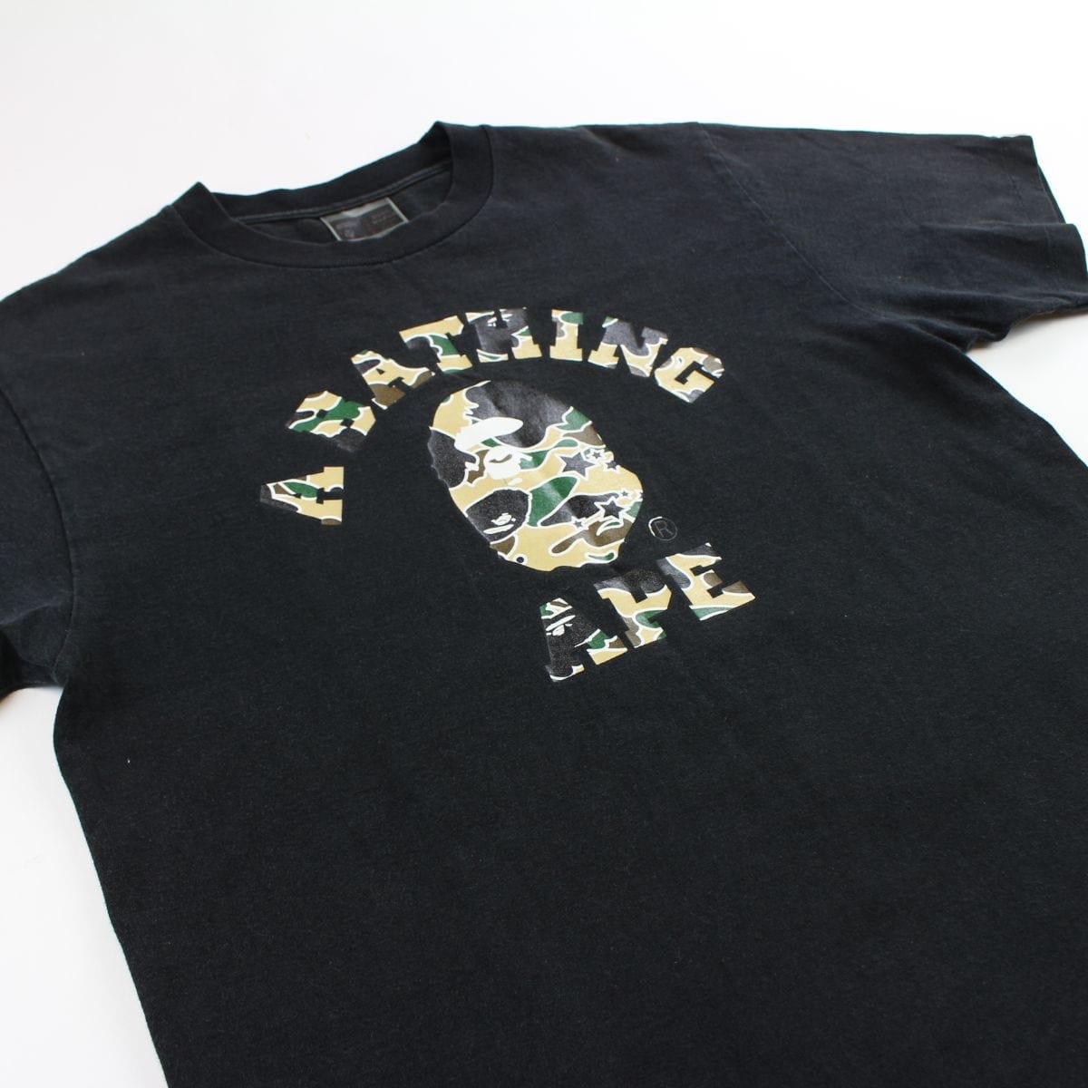 Bape 1st Yellow Psyche Camo College Logo Tee Black - SaruGeneral