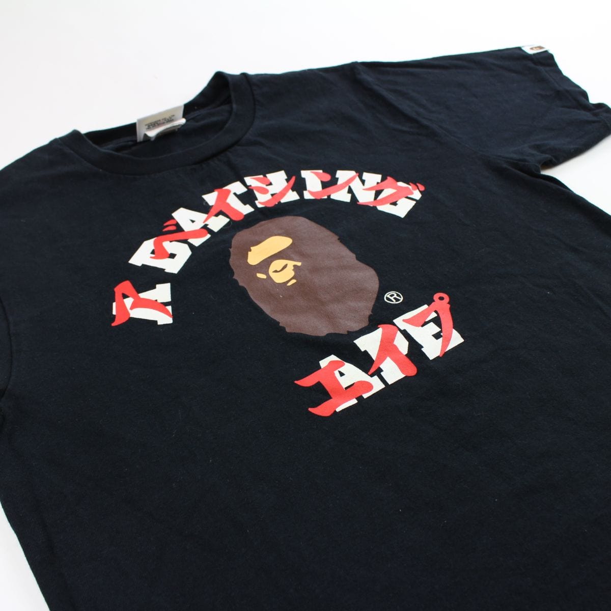 Bape Katana College Logo Tee Black - SaruGeneral