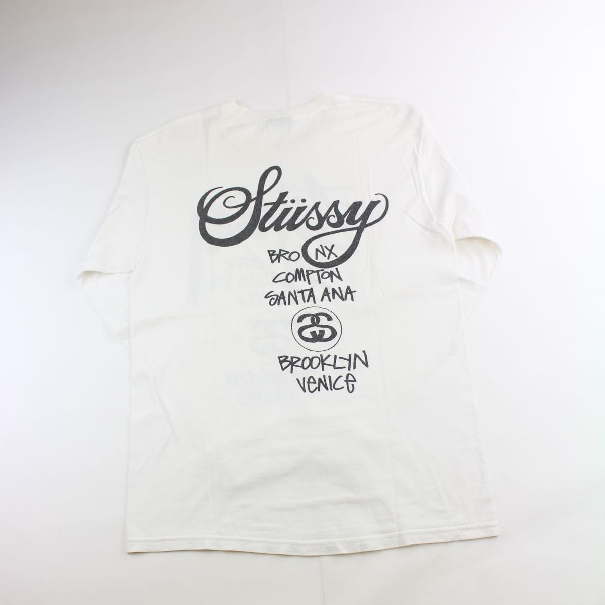 stussy original logo ls white - SaruGeneral