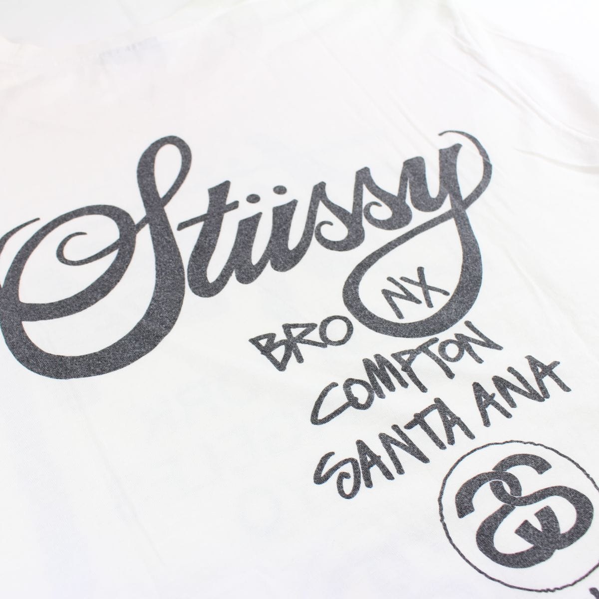 stussy original logo ls white - SaruGeneral