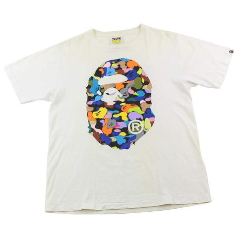 Bape Multi Camo Big Ape Logo Tee White