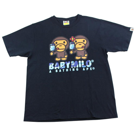 Bape Baby Milo Blue Camo Lollipop Tee Black