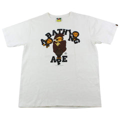 Bape Baby Milo Original College Logo Tee White